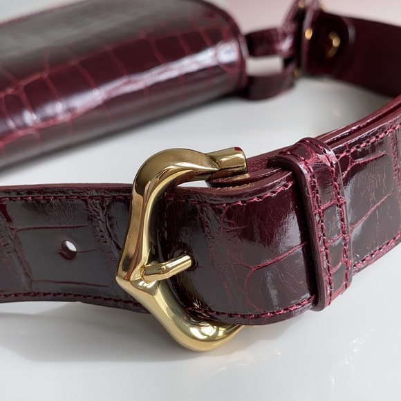 Cartier Vintage Must de Cartier Red Burgundy Crocodile Leather Bag. - Picture 15 of 17